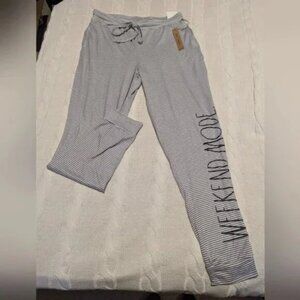 Rae Dunn Jogger Lounge Pajama Pants Weekend Mode Size M NWT